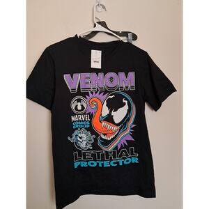 Marvel Mens Short Sleeved Venom T- Shirt Size Small Black With Graphic Design